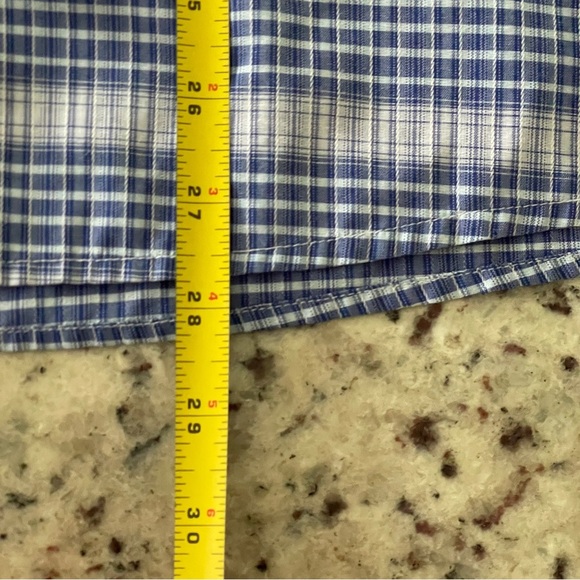 Lacoste Blue White Plaid Button Up Size Medium 40 Windowpane Woven Men’s Logo - Picture 9 of 9